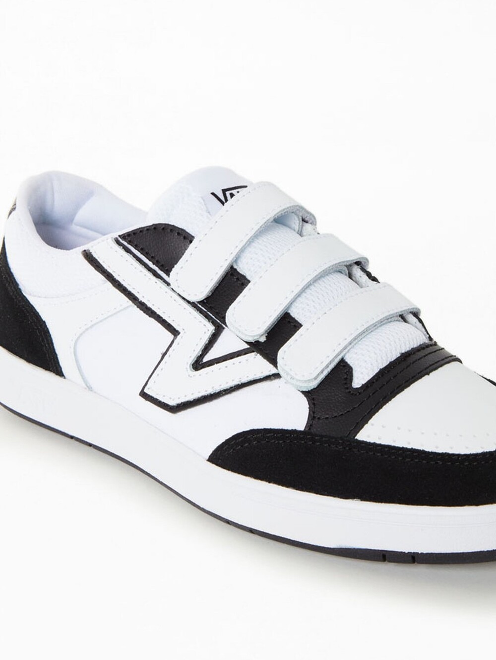Vans Men's Lowland Comfy Cush V White and Black Velcro Sneakers Size 11